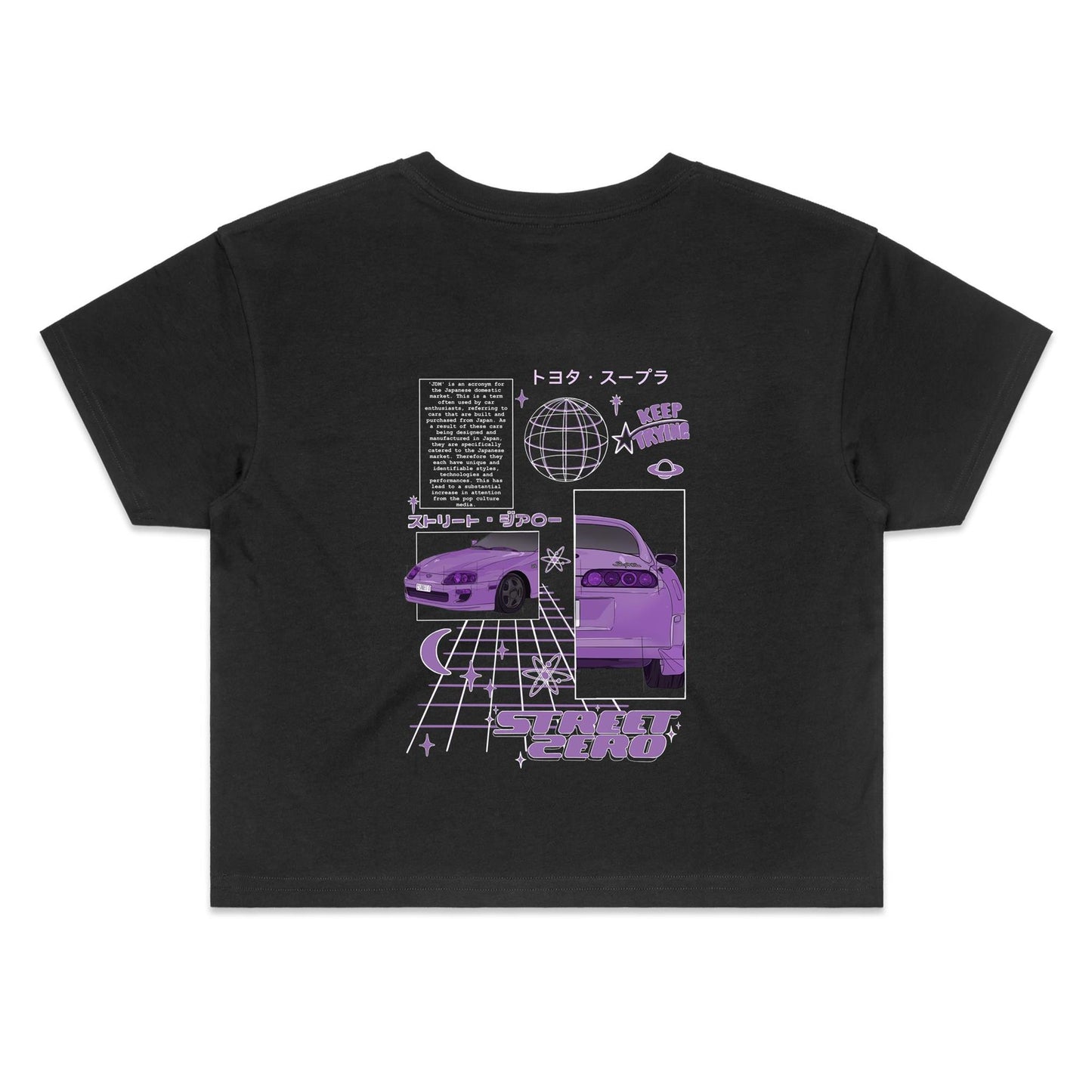 Y2K Supra Crop Tee - Black