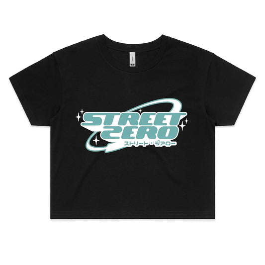 Y2K Skyline Crop Tee - Black